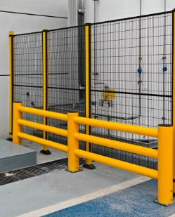 Barreres d'impacte de plàstic flexibles per a bastidors de magatzem, seguretat de carretons elevadors i protecció d'extrem de bastidor